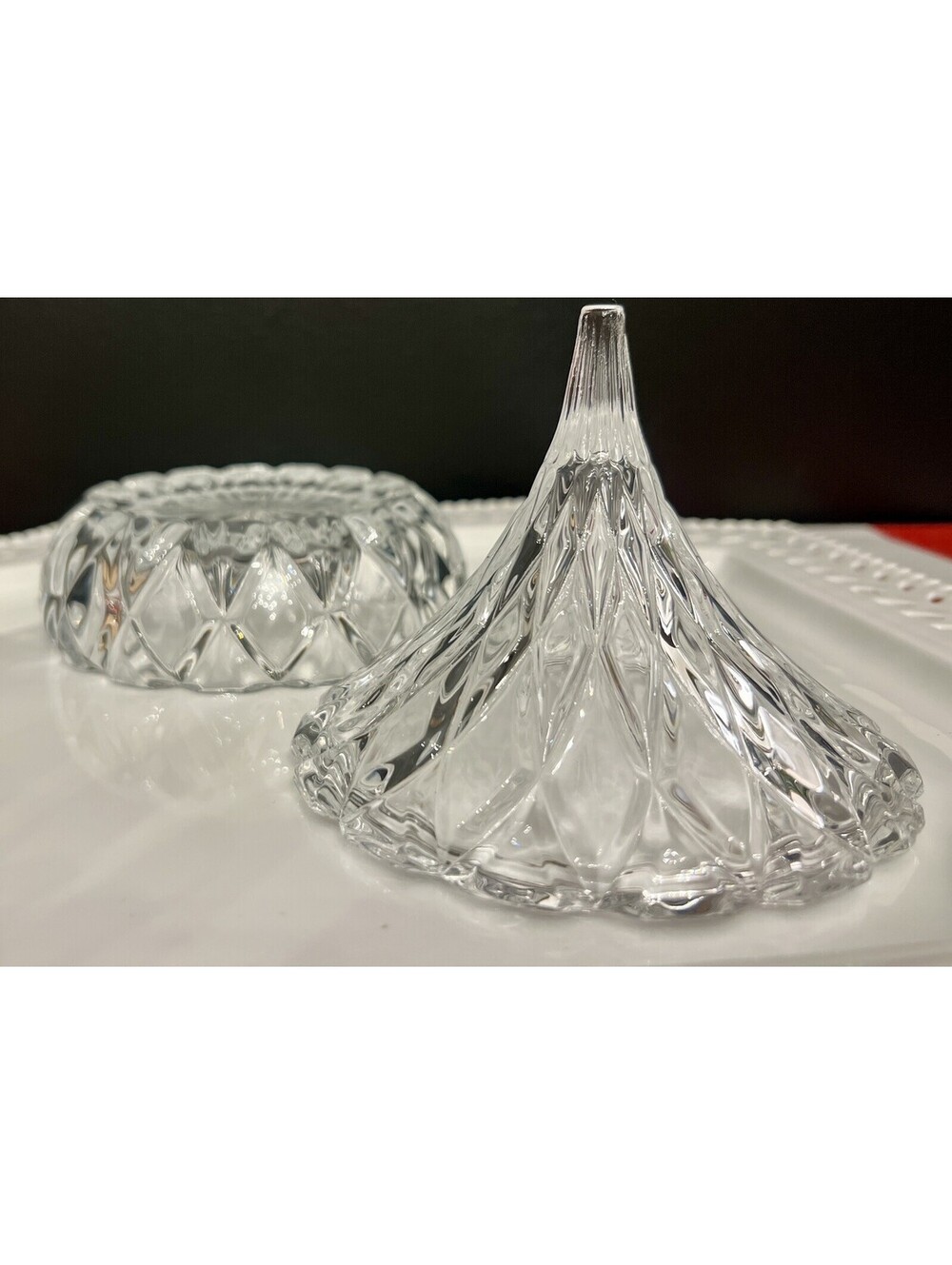 Godinger Shannon Hersheys Kiss Lead Cut Crystal Covered Candy Trinket Dish